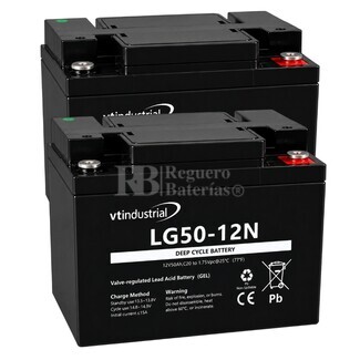 2 Bater�as Energ�a Solar | GEL 12 Voltios 50Ah VT